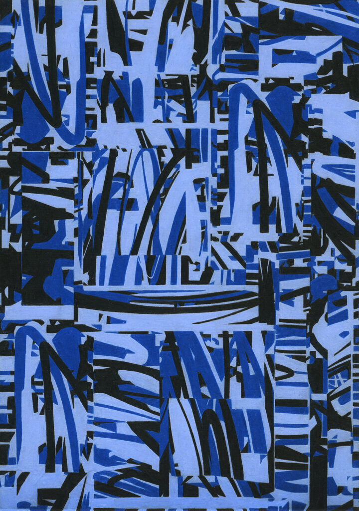 Stephan van den Burg | Untitled (Borrowed Settings #16), 2024 | colored pencil on paper, 29.7 x 21 cm