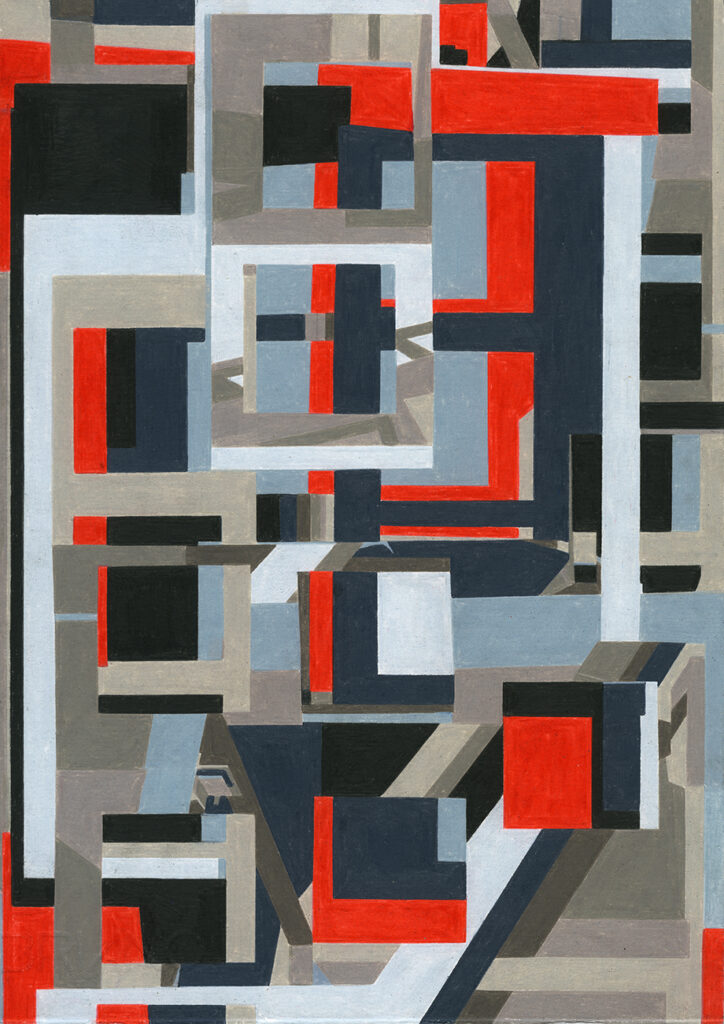 Stephan van den Burg | Untitled (Temporary Collage #4), 2024 | colored pencil on paper, 29.7 x 21 cm